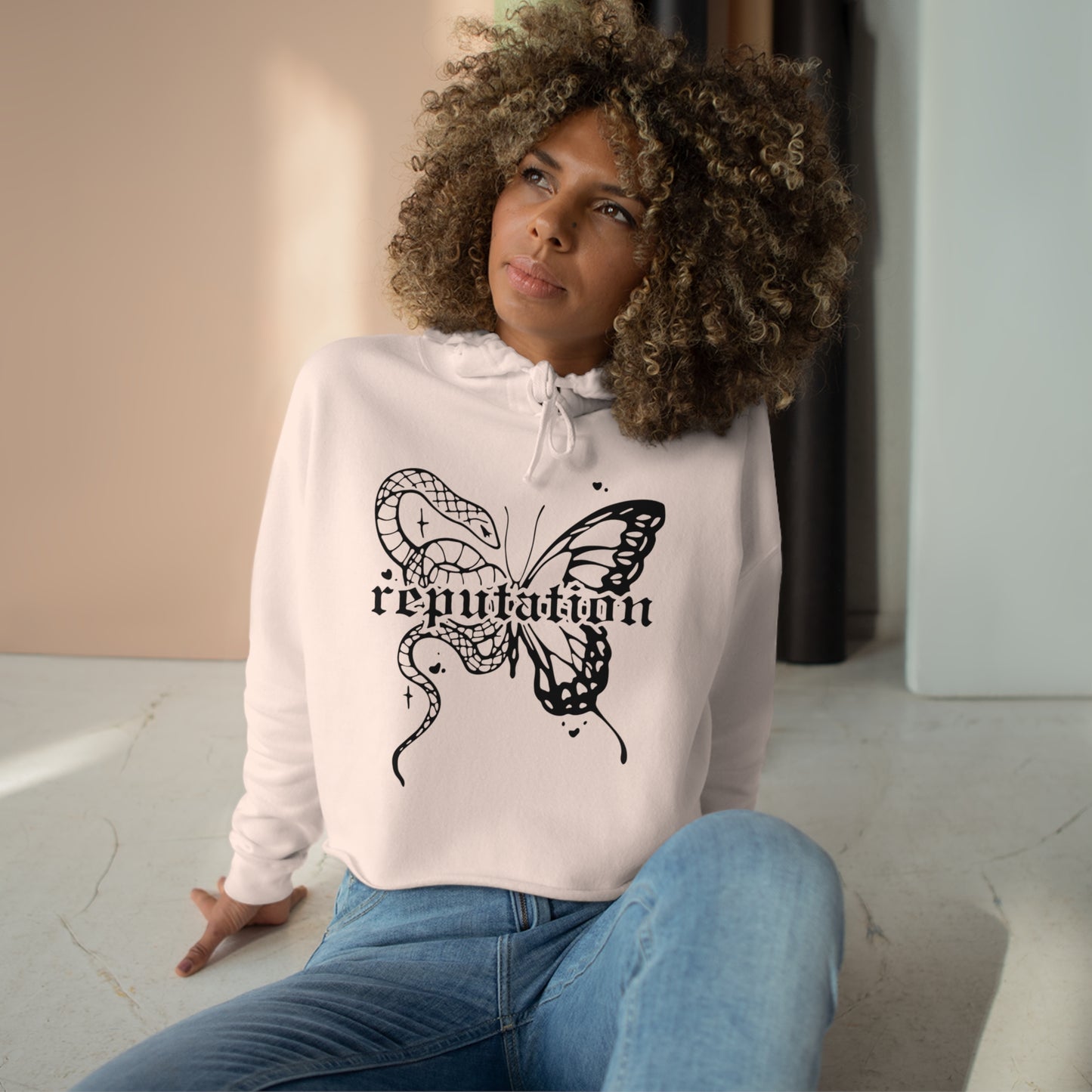 Taylor Swift Reputation Butterfly Crop Hoodie