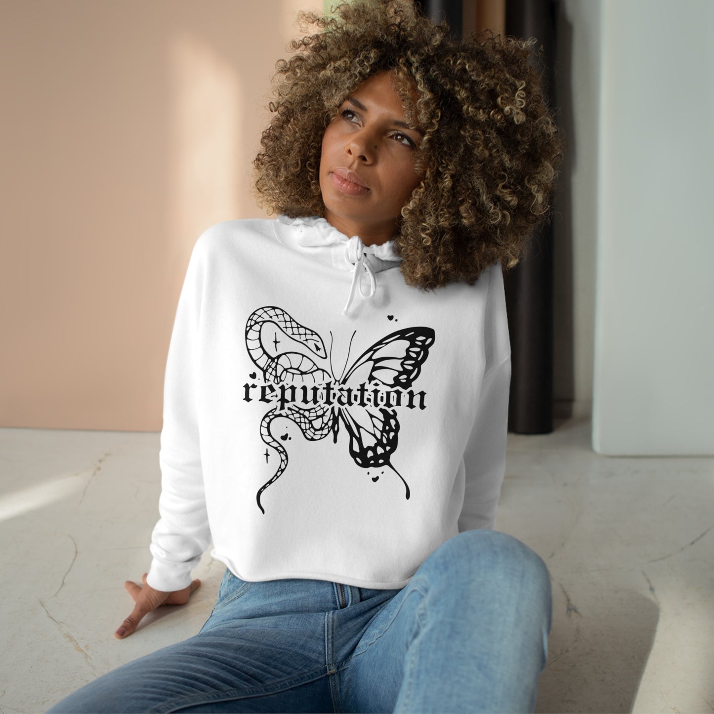 Taylor Swift Reputation Butterfly Crop Hoodie